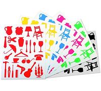 APLI 10117 288 Home Stickers 6 Colours Yellow Blue Black Red Pink Green