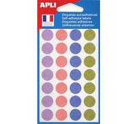 APLI 102149 Pack of 140 Pastel Dots 15 mm Diameter Assorted Colours