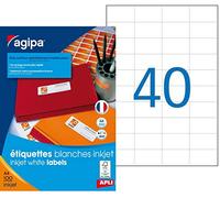 APLI 102496 52,5 mm x 29,7 mm, 4000 Inkjet Labels with Rounded Corners White