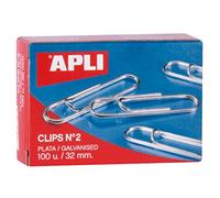 Apli 11714 Silver Paperclips 32mm (Pack of 100)