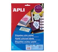 APLI 11842 Permanent Pastel Blue Labels 70.0 x 37.0 mm 20 Sheets