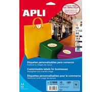 APLI 11986 - Permanent Binding Cream Labels 63.5 x 42.3 mm 10 Sheets