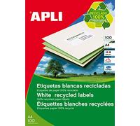 APLI 12059 - Recycled Permanent White Labels 70 x 25.4 mm 100 Sheets