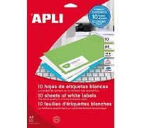 APLI 12920 Archival Labels 190 x 61 mm 10 Sheets White