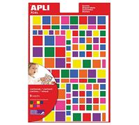 APLI 12971 - Bag Stickers Multicolor Square 6hojas Removable