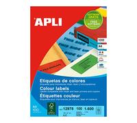 APLI 12978 - Permanent Red Labels 105.0 x 37.0 mm 100 Sheets