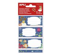 APLI 18433 - School Labels, Marine Backgrounds, 9 Units.
