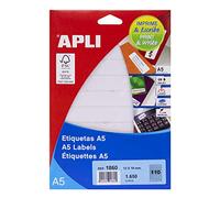 APLI 1860 APLI 1860 White A5 Labels 12 x 18 mm 15 Sheets