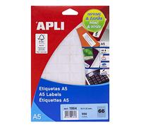 APLI 1864 - A5 White Labels 16x22mm 15 Sheets