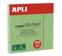 APLI 19084 - Funny Sticky Notes 75 x 75 mm - Pad of 100 Sheets Pastel Green