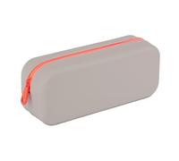 APLI 19915 - Two-Tone Silicone School Pencil case Grey and Orange, Waterproof, Modern and Versatile Rectangular Design, Neon Collection, Size 75x185x55 mm