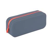 APLI 19917 - Two-Tone Silicone School Pencil case Blue and Orange, Waterproof, Modern and Versatile Rectangular Design, Neon Collection, Size 75x185x55mm