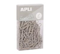 APLI 19978 - Metallic Office Clips 28mm - Pack of 140 in Grey - Minimalist Design - Upnorth Desk Accessories