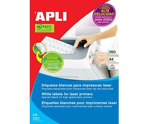 APLI 2524 - Permanent White Laser Labels 105 x 35 mm 250 Sheets