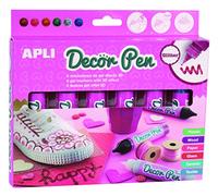 APLI 3D Decorpen Marker Pens, Glitter Finish, 6 Units