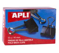 Apli 5 Star Office Foldback Clips 41mm Black Pack 12