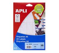 APLI 71y18 White Printable Labels 26 x 54 mm White