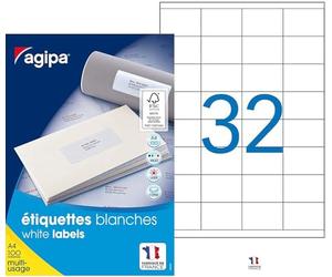 Apli Agipa - Box of Multi-Purpose Adhesive Labels - FSC Certified - Anti-Jam - 51 x 33.8 mm - 3200 Labels