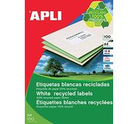 Apli APLI 12065 - Recycled Permanent White Labels 105 100 hojas White