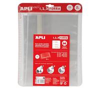 APLI Book Cover with Adjustable Flap Polypropylene 29 x 53 cm 75 µ Pack of 5 16913