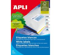 APLI Etiketten, weiß, permanent haftend, für Inkjet, Laser und Kopierer Etikett 70x36mm ILK ws 2400St PERMANENT