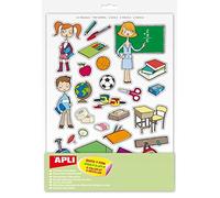 APLI Kids 11436 School Gummy Bag, Cartoon, Multicoloured, 3 hojas