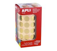Apli Kids 11629 Roll of 2832 Metallic Stickers Round 15 mm Gold