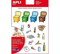 APLI Kids 12788 Recycling Themed Gomets Blister Pack, 12 Sheets X 12788