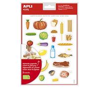 APLI Kids 19227 Removable Adhesive Feeding Theme Gummy Bag - 3 Sheets of Healthy Food Stickers