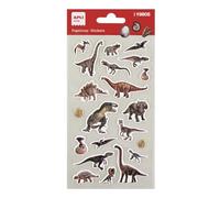 APLI Kids 19805 - Realistic Dinosaur Stickers, 1 Sheet with 21 Embossed Stickers, Ideal for Scrapbooking, Decoration or DIY