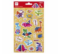 APLI Kids 19810 Super Hero Dinosaur Maxi Stickers, 1 Sheet of 25 Dinosaur Stickers in The Shape of Superheroes, Puffy Finish, Padded, Ideal for Scrapbooking, Decoration or DIY