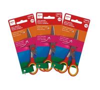 APLI Kids 20596- Pack of 3 School Scissors 13 cm with Rounded Tip | Ergonomic Two-Tone Handle and Stainless Steel Blades for Children +4 Years