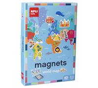APLI Kids 40 Pieces Magnetic World Map Didactic Application Set
