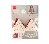 APLI Kids Red Adjustable Fabric Crown, Colour (20126)