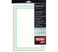 APLI Linex Decadry A4 115gsm Certificate Paper Shell Orange/ Turquoise (Pack of 25)