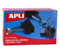 Apli Office Foldback Clips 51mm Black [Pack 12]