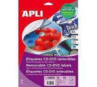 Apli Paper 10600 Removable CD Labels 25 Sheets
