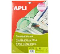 APLI Transparency Film for Laser Printers and Copiers B/20 White