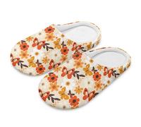 Aplkyhs Butterfly Flower Women Slippers Size 7-8 Comfortable Lightweight Womens Slip on Fuzzy House Slipper Breathable Cotton Womens Indoor Bedroom Slipper