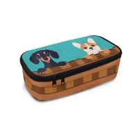 Aplkyhs Dogs Pencil Pouch for School Kids Pencil Organizer for Classroom Pen Case for Purse Zipper Pen Box Large Capacity Desk Pen Holder