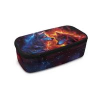 Aplkyhs Flaming Wolf Pencil Case for Boys Back to School Gifts Kids Pencil Holder for School Supplies Aesthetic Pen Pouch for Girls Stationery Organizer