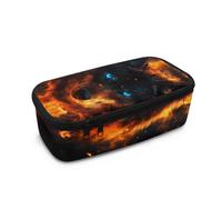 Aplkyhs Flaming Wolf Pencil Case for School Stationery Supplies Girls Large Capacity Pencil Pouch with Zipper Pen Holder Organizer Teens Pen Bags