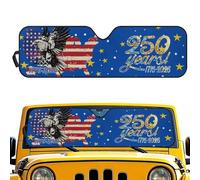 Aplkyhs Patriotic Eagles Windshield Sun Shade Fit for Jeep Wrangler JL JLU 2018-2025 / Jeep Gladiator 2020-2025, Blocks for UV and Heat Keep Your Vehicle Cool