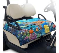 Aplkyhs Turtle Water Plants Golf Cart Seat Covers with 4 Front Pockets Seat Covers for Golf Carts Heavy-Duty Golfs Accessories Soft Easy to Store Fits for Most Club Cars Golfs Carts