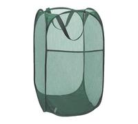 Aplter Pop Up Laundry Basket, Collapsible Mesh Laundry Hamper, Vertical Popup Hamper for Laundry, Spacing Saving Storage Basket for Bedroom, Hotel, Cruise, Green