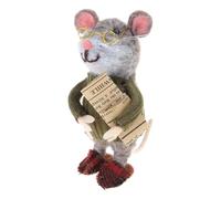APLudoo Christmas Needle Felted Dolls Wool Felt Mice Figurine Ornament Needle Felting Animal Figure Toy Christmas Decors Felt Animal Sculpture