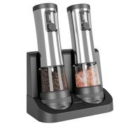 APLudoo Cordless Electric Seasonings Mill Nonrust Steel Construction Ceramic Grinding Cores Double Speed Controling USB Charging Kitchen Tool Nonrust Steel Electric Pepper Mill