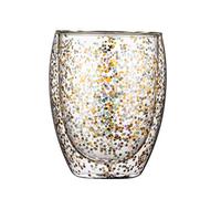 APLudoo Double Wall Glass Cups Fancy Star Insulated Glass Coffee Mugs Milk Cups Tea Espresso Cup Gift Decorations Bong