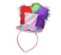 APLudoo Elastic Little Girl Hair Accessory Top Hat Headbands With Glittering Sequins For Children Birthday Party Gathering Top Hat Hairband For Birthday Party