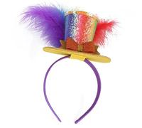 APLudoo Elastic Little Girl Hair Accessory Top Hat Headbands With Glittering Sequins For Children Birthday Party Gathering Top Hat Hairband For Birthday Party